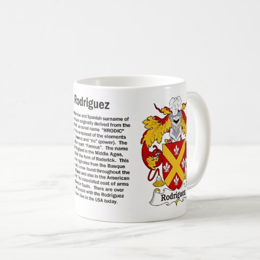 Rodriguez Family Crest Mok (Voorkant rechts)