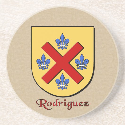 Rodriguez Heraldic Shield Zandsteen Onderzetter (Voorkant)