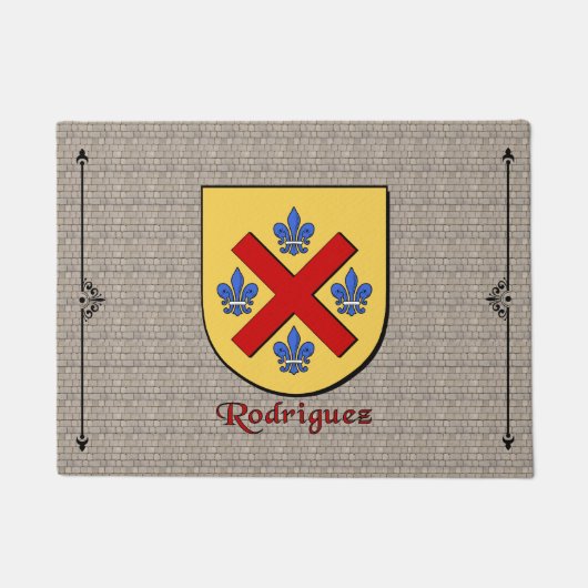 Rodriguez Historisch Schild op Cobblestone Deurmat (Voorkant)