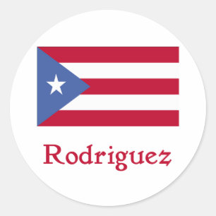 Rodriguez Puerto Ricaanse vlag Ronde Sticker