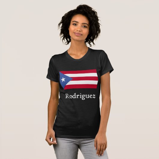 Rodriguez Puerto Ricaanse vlag T-shirt (Voorkant volledig)