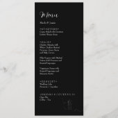 ROE Black & White Eenvoudig Trouwdiner Menu (Voorkant)