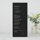 ROE Black & White Eenvoudig Trouwdiner Menu (Staand voorkant)
