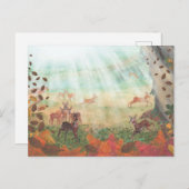 Roe Deer Capreolus capreolus in Forest Sunlight Briefkaart (Voorkant / Achterkant)