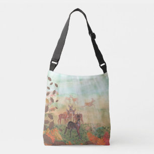 Roe Deer Capreolus capreolus in Forest Sunlight Crossbody Tas