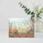 Roe Deer Capreolus capreolus in Forest Sunlight Feestdagenkaart (Staand voorkant)