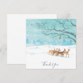 Roe Deer Group in Winter Bedankkaart (Voorkant / Achterkant)