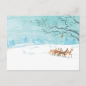 Roe Deer Group in Winter Feestdagenkaart (Voorkant)