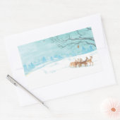 Roe Deer in de winter Rechthoekige Sticker (Envelop)