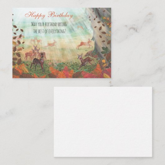 Roe Deer in Forest Sunlight  Informatiekaartje (Voorkant / Achterkant)