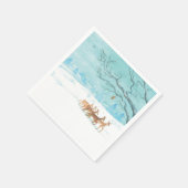 Roe Deer in the Winter Woodland Gedekt met sneeuw Servet (Hoek)