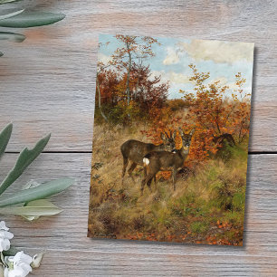Roe Deer Met Herfstbladeren  Wildlife Briefkaart