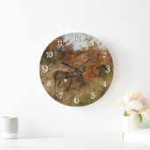 Roe Deer Met Herfstbladeren Wildlife Grote Klok (Huis)