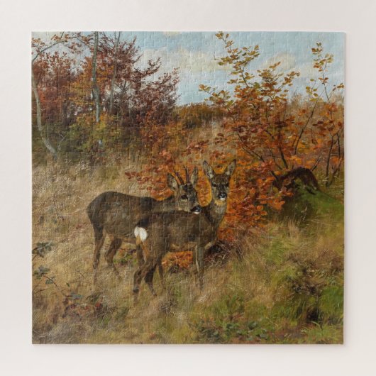 Roe Deer Met Herfstbladeren  Wildlife Legpuzzel (Verticaal)