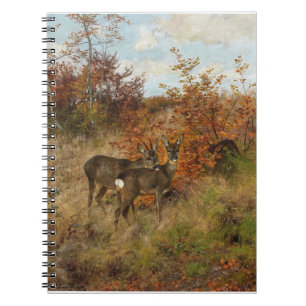 Roe Deer Met Herfstbladeren Wildlife Notitieboek