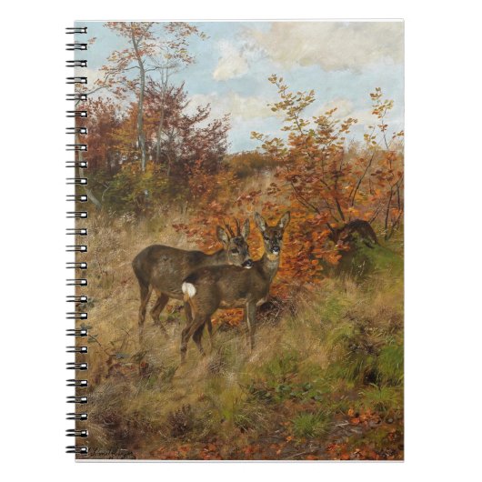 Roe Deer Met Herfstbladeren  Wildlife Notitieboek (Voorkant)