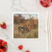 Roe Deer Met Herfstbladeren Wildlife Servet (Insitu)