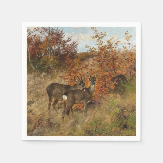 Roe Deer Met Herfstbladeren Wildlife Servet (Voorkant)