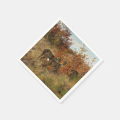 Roe Deer Met Herfstbladeren Wildlife Servet (Hoek)