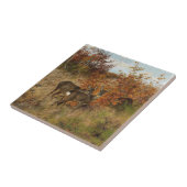 Roe Deer Met Herfstbladeren  Wildlife Tegeltje (Zijkant)