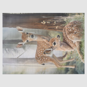 Roe Deer Redwood Forest Woodland Waterverf Tissuepapier