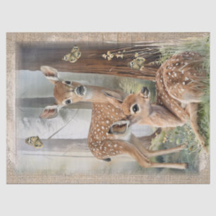 Roe Deer Redwood Forest Woodland Waterverf Tissuepapier