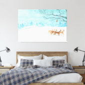 Roe Deer winter sneeuwlandschap Canvas Afdruk (Insitu (Slaapkamer))