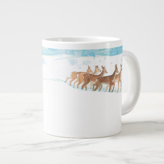 Roe Deer wintersneeuwlandschap Grote Koffiekop (Voorkant rechts)