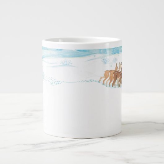 Roe Deer wintersneeuwlandschap Grote Koffiekop (Voorkant)