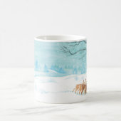 Roe Deer wintersneeuwlandschap Koffiemok (Center)