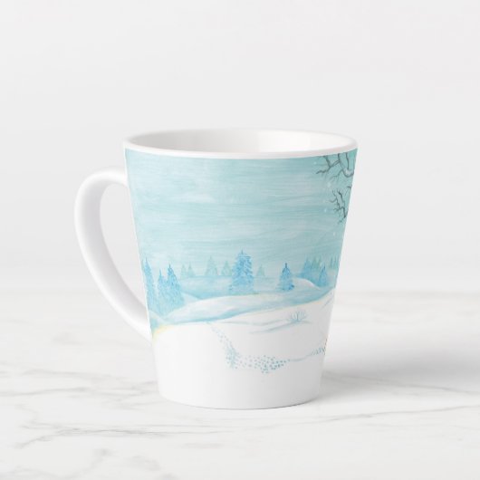 Roe Deer wintersneeuwlandschap Latte Mok (Linkerhoek)