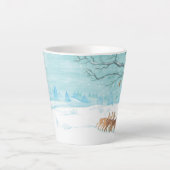 Roe Deer wintersneeuwlandschap Latte Mok (Voorkant)