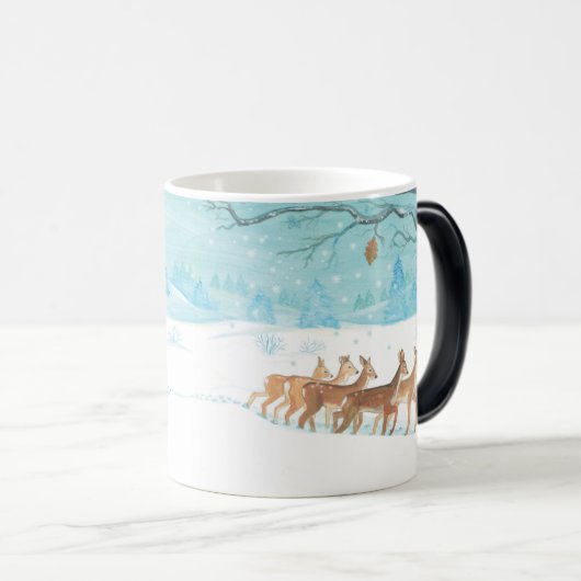 Roe Deer wintersneeuwlandschap Magische Mok (Voorkant rechts)