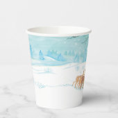 Roe Deer wintersneeuwlandschap Papieren Bekers (Links)