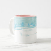 Roe Deer wintersneeuwlandschap Tweekleurige Koffiemok (Voorkant links)