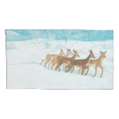 Roe Deers in de winter Kussensloop (Achterkant-Rechts)