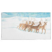 Roe Deers in de winter Kussensloop (Voorkant-Rechts)