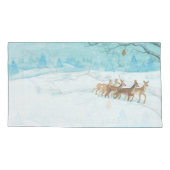 Roe Deers in de winter Kussensloop (Achterkant-Links)