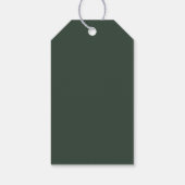ROE Donkergroen & Wit Eenvoudig Huwelijk Cadeaulabel (Achterkant)