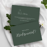 ROE Dusky Groen & Wit Eenvoudig Bruidsmeisje Briefkaart<br><div class="desc">Gemaakt voor jou!</div>