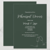 ROE Dusky Groen & Wit Eenvoudig repetitie diner Kaart (Voorkant / Achterkant)