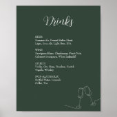 ROE Dusky Groen & Wit Eenvoudig wieden Drinken Tek Poster (Voorkant)