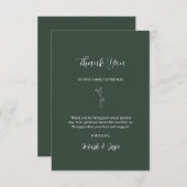 ROE Dusky Groen & Wit Eenvoudige Bruiloft Bedankkaart (Voorkant / Achterkant)