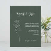 ROE Dusky Groen & Wit Eenvoudige Bruiloft Kaart (Staand voorkant)