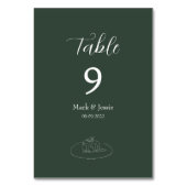 ROE Dusky Groen & Wit Eenvoudige Bruiloft Kaart (Voorkant)