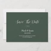 ROE Dusky Groen & Wit Eenvoudige Bruiloft Save The Date (Voorkant)