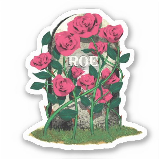 Roe Gravestone sticker met kus-snip (Voorkant)