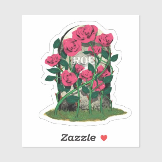 Roe Gravestone sticker met kus-snip (Vel)