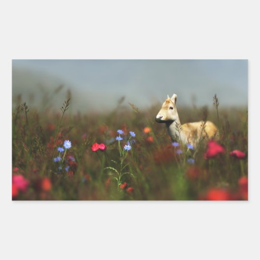 Roe in een beemuw-stickers rechthoekige sticker (Voorkant)