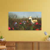 Roe in een Meadow Canvas Print (Insitu (Woonkamer))